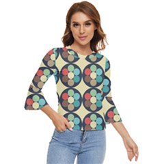 Circles Round Pattern Sphere Ball Bell Sleeve Top