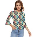 Circles Round Pattern Sphere Ball Bell Sleeve Top View1