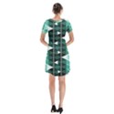 Triangles Pyramid Geometric Pattern Short Sleeve V-neck Flare Dress View2