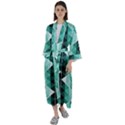 Triangles Pyramid Geometric Pattern Maxi Satin Kimono View1