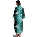 Triangles Pyramid Geometric Pattern Maxi Satin Kimono View2