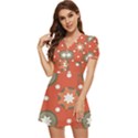Background Abstract V-Neck High Waist Chiffon Mini Dress View2