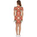 Background Abstract V-Neck High Waist Chiffon Mini Dress View4