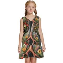 Lungs Health Kids  Sleeveless Tiered Mini Dress