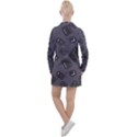 Background Wallpaper Pattern Notes Women s Long Sleeve Casual Dress View2