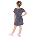 Background Wallpaper Pattern Notes Kids  Short Sleeve Velvet Dress View2