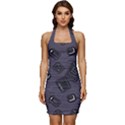 Background Wallpaper Pattern Notes Sleeveless Wide Square Neckline Ruched Bodycon Dress View1