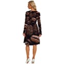 Coffee Beans Long Sleeve Dress With Pocket View4