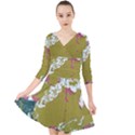 Colorwoven Abstract Print Quarter Sleeve Front Wrap Dress View1