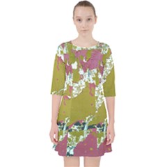 Colorwoven Abstract Print Quarter Sleeve Pocket Dress