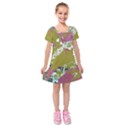 Colorwoven Abstract Print Kids  Short Sleeve Velvet Dress View1