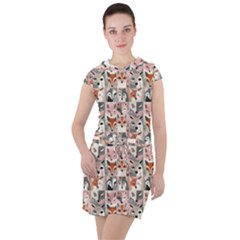 Foxs Drawstring Hooded Dress