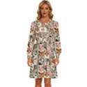 Foxs Women s Round Neck Long Sleeve Bow Deco Dress View1