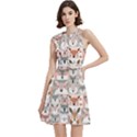 Mix Animal Faces Cocktail Party Halter Sleeveless Dress With Pockets View1