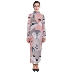Fox Turtleneck Maxi Dress