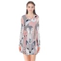 Fox Long Sleeve V-neck Flare Dress View1