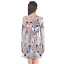 Fox Long Sleeve V-neck Flare Dress View2