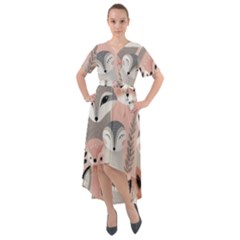 Fox Front Wrap High Low Dress