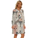 Fox Women s Round Neck Long Sleeve Bow Deco Dress View3