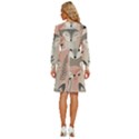 Fox Women s Round Neck Long Sleeve Bow Deco Dress View4