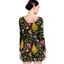 Abstract Print Long Sleeve Velvet Bodycon Dress View2