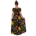 Abstract Print Off Shoulder Open Front Chiffon Dress View2