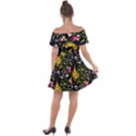 Abstract Print Off Shoulder Velour Dress View2