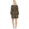 Abstract Print Tiered Long Sleeve Mini Dress View2