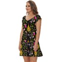 Abstract Print Short Sleeve Tiered Mini Dress View2