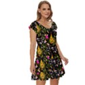 Abstract Print Short Sleeve Tiered Mini Dress View3