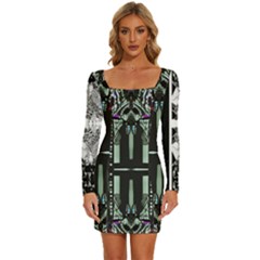Black Constellation Screenshot 2025-03-14 At 12 02 18?am Eclectic Beauty Updated Beautiful People Long Sleeve Square Neck Bodycon Velvet Dress