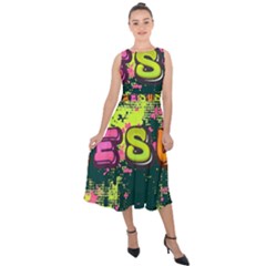 Neon Jesus 8375771 Midi Tie-back Chiffon Dress