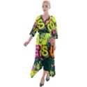 Neon Jesus 8375771 Quarter Sleeve Wrap Front Maxi Dress View1