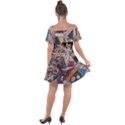 Background Embroidery Pattern Stitches Abstract Off Shoulder Velour Dress View2