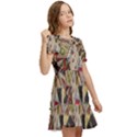 Background Embroidery Pattern Stitches Abstract Kids  Puff Sleeved Dress View2