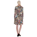 Background Embroidery Pattern Stitches Abstract Long Sleeve Velvet Front Wrap Dress View2