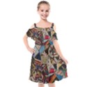 Background Embroidery Pattern Stitches Abstract Kids  Cut Out Shoulders Chiffon Dress View1