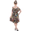 Background Embroidery Pattern Stitches Abstract Kids  Cut Out Shoulders Chiffon Dress View2