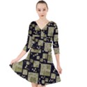 Background Graphic Wallpaper Decor Backdrop Design Quarter Sleeve Front Wrap Dress View1