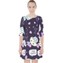 Cupcake Doodle Heart Love Quarter Sleeve Pocket Dress View1