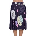 Cupcake Doodle Heart Love Velvet Flared Midi Skirt View2