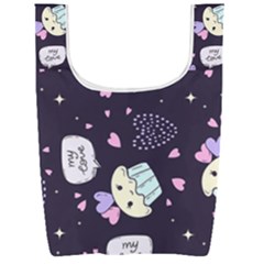 Cupcake Doodle Heart Love Foldable Shopping Bag