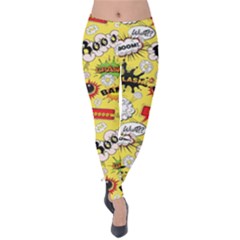 Cartoon Comics Pattern Velvet Leggings