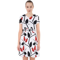 Rose Hip Pattern Branches Autumn Adorable In Chiffon Dress