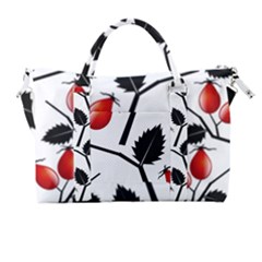 Rose Hip Pattern Branches Autumn Carry-on Travel Shoulder Bag
