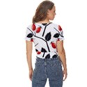 Rose Hip Pattern Branches Autumn Twist Front Crop Top View4