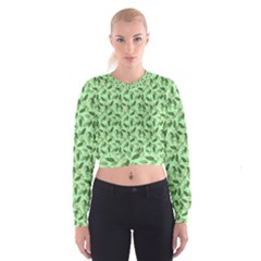 Leaves Pattern Texture Seamless Cropped Sweatshirt