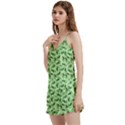 Leaves Pattern Texture Seamless V-Neck Satin Loungewear Set View2