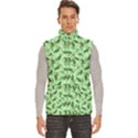 Leaves Pattern Texture Seamless Men s High Neck Button Up Puffer Vest View1