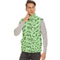 Leaves Pattern Texture Seamless Men s High Neck Button Up Puffer Vest View2